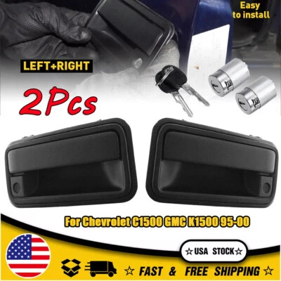 For Chevrolet C1500 GMC K1500 95-00 Pair Front Exterior Door Handle Pickup Truck - Image 1 of 4