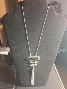 Paparazzi Jewelry Black & Silver Long Necklace w/ Earrings NWT. - Picture 1 of 4