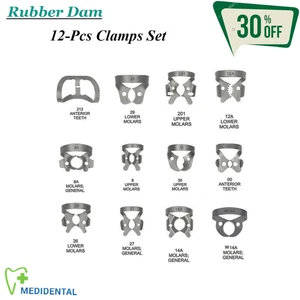Endodontie Instrumente Kofferdam Universal Clamps Set Anterior Molar Brinkers CE - Picture 1 of 2