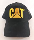 Cat Caterpillar Mens Black Mesh Back Adjustable Hat Cap