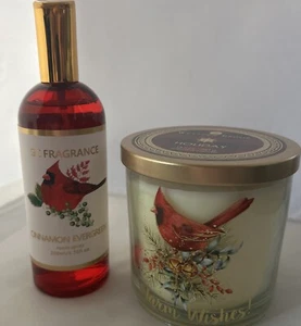 Holiday Scents Western Brook 2 Docht Lebkuchen Kerze Zimt Immergrün Spray - Bild 1 von 9