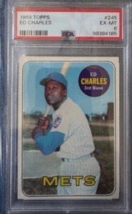 Topps Baseball 1969 #245 edición Charles New York Mets PSA 6 como nuevo - Imagen 1 de 2