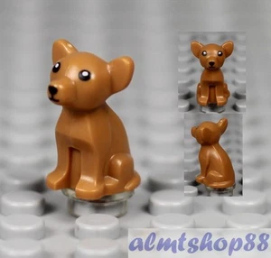 LEGO - Chihuahua Dog w/ Black Eyes - Puppy Pet Animal Minifigure Dark Flesh Town - Picture 1 of 1