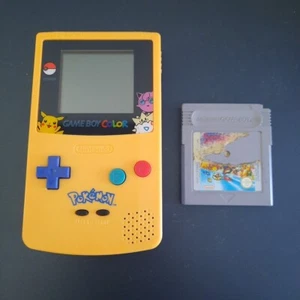 Console Nintendo Gameboy Color Edition Pokemon Pikachu avec Super Mario Land - Foto 1 di 5
