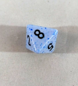1pc D8 8 Sided Dice Speckled Blue w/ Black Numbers Die D&D RPG Game Polyhedral - Picture 1 of 4