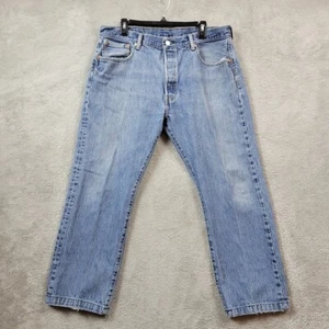 Pantalones de mezclilla holgados Levis 501 para hombre talla 38x30 (se adapta a 36X27) azul desvanecido pierna recta Y2K - Imagen 1 de 11