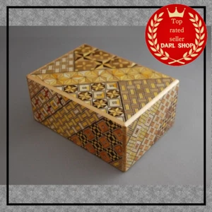 Japanese Puzzle Box Hakone Yosegi Samurai Wooden Secret Magic Trick Box 12 Steps - Picture 1 of 3