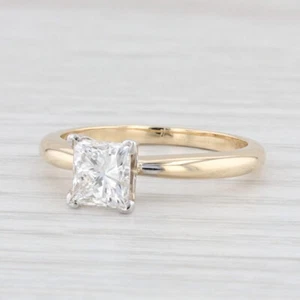 1ct Princess Solitaire Engagement Ring 14k Yellow Gold Size 6.5 - Picture 1 of 9