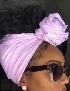 Lavender Solid Color Hair Wrap Head Tie NEW - Picture 1 of 5