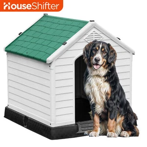 Dog House Large Outdoor Indoor Durable Elevated Pet Shelter Air Vent All Weather - Picture 1 of 11