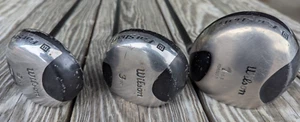 Set of 3 Wilson Fat Shaft Titanium Woods 1, 3 & 5 With Graphite Shafts - Picture 1 of 15