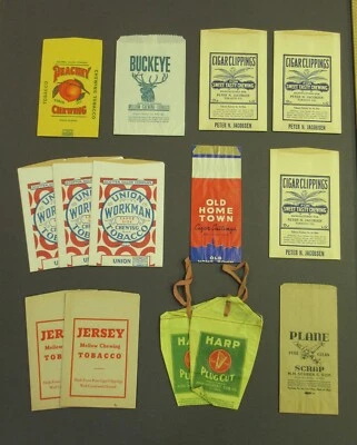 14 BOLSAS ANTIGUAS PUBLICIDAD TABACO TAMAÑO MUESTRA, 6" Alto, COLECCIÓN, 14 ARTÍCULOS Foto 1 de 4