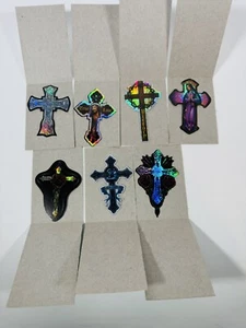 7 Vending Machine Prismatic Religious Jesus Cross Christian Stickers NOS 1990s - Picture 1 of 4