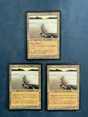 MTG 3X TEMPEST SALT FALTS MAGIC THE GATHERING CHINESE + ENGLISH RARE LANDS CARDS - Image 1 of 4