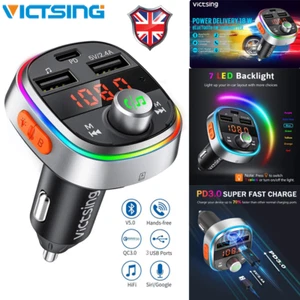 Wireless Bluetooth Car Dual USB Fast Charger Adapter FM Transmitter MP3 Player - Picture 1 of 9