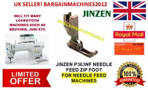 JINZEN P363NF NEEDLE FEED ZIP FOOT FOR NEEDLE FEED INDUSTRIAL SEWING MACHINES - Picture 1 of 3