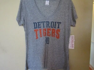 Genuine Merchandise DETROIT TIGERS Gray/Orange V-Neck LADIES Large NEW! - Picture 1 of 5