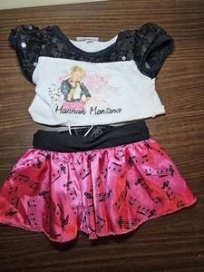 Build-A-Bear Hannah Montana Pailletten Shirt Top rosa seidig Musiknote Rock Y2k  - Bild 1 von 5