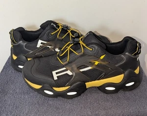 Ralph Lauren RLX Tech SK ATH Sneakers Mens Size 11 D Black Yellow Lace Up - Picture 1 of 16