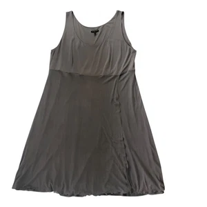 Eileen Fisher Woman Gray Silk Chiffon Sleeveless Faux Wrap Dress Size 2X - Picture 1 of 9