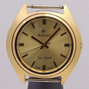 RADO Carica Manuale Super Gazelle Quadrante Oro Funzionante Buone Condizioni - Foto 1 di 3