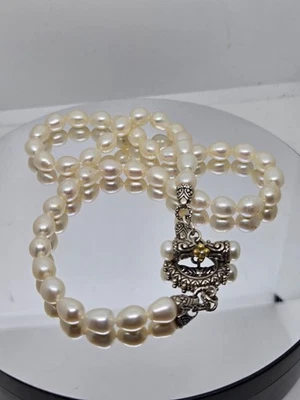 Barbara Bixby 18K 花淡水珍珠项链 925 银 18k 黄金 — 第 1/4 张图片