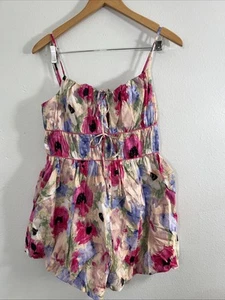 Aureum Tommy Romper Womens Medium Multi Tie in Front Babydoll Y2K - Picture 1 of 13