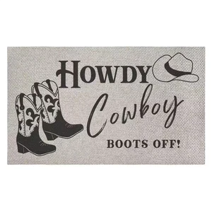 Cowboystiefel Off Entry schwarz 18 Zoll X 30 Zoll Polyester Antirutsch Outdoor Fußmatte - Bild 1 von 12