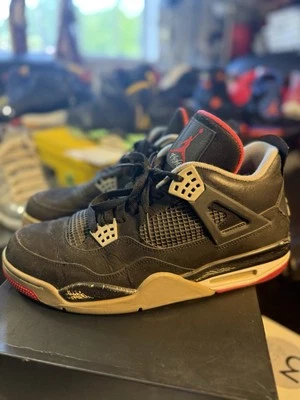 Jordan 4 Retro bred release 2012 Black Grey Suede Leather (308497-089) Size 12 - Image 1 of 4