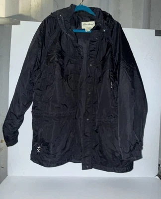 Chaqueta XXL negra con cremallera completa Eddie Bauer para mujer Foto 1 de 4