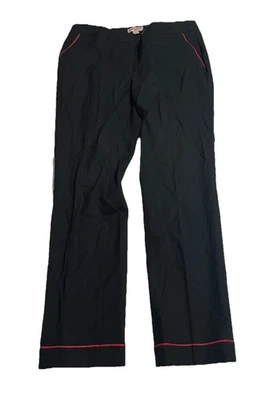 Pantalones Brooks Brothers Rojo Polar Rayas Mujer 6 Negro 32x28 Mezcla Lana Foto 1 de 4