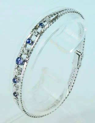 Armband mit Safiren Brillanten Saphire Diamanten 18 Kt. 750 Gold 19,5 cm  - Bild 1 von 4