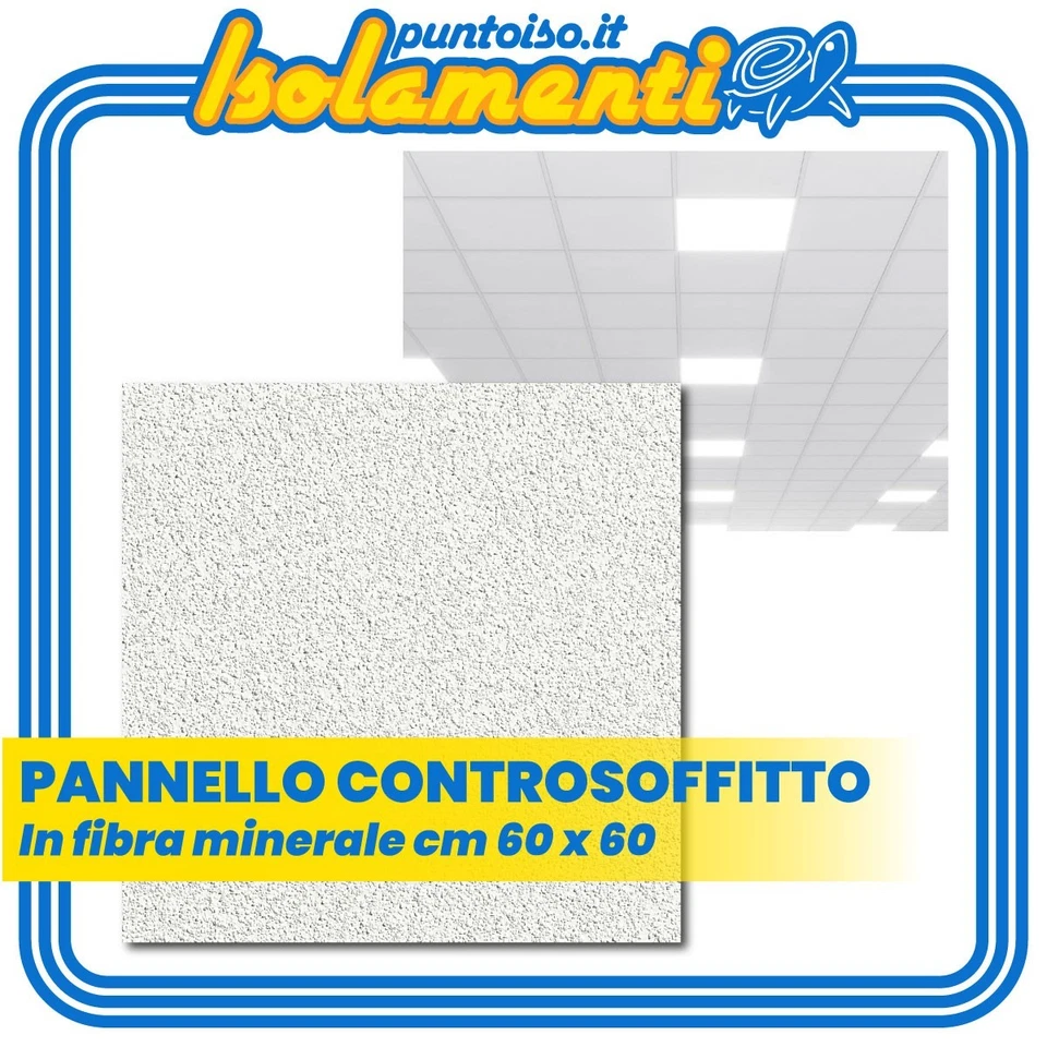 Pannelli per Controsoffitto in Fibra Minerale Fonoassorbenti cm60x60 Knauf Orbit - Immagine 1 di 4