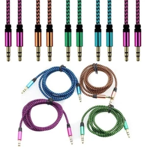 Cable AUX de 1 m 3,5 mm Jack Conector Ángulo Estéreo | para Móvil MP3 iPhone TV Z56 - Imagen 1 de 16