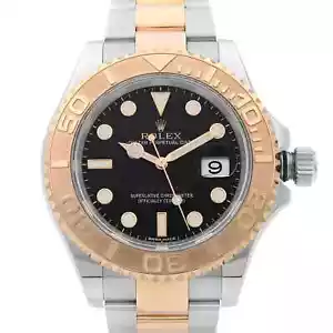 Rolex Yacht-Master 40mm Stahl 18K Everose Gold Schwarz Dial Herren Uhr 116621 - Bild 1 von 7