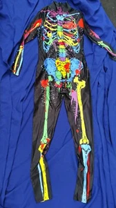 Colorful Skeleton One Piece Suit Small- Halloween costume - Picture 1 of 2