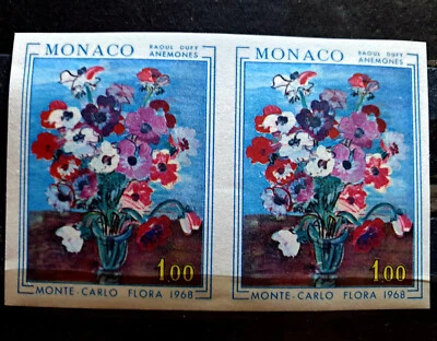 Mónaco 1968 imperfectas flores pinturas MNH 2 estampillas YT €60,00 Foto 1 de 3