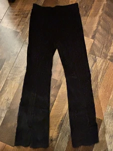Gap Kids Girls Velvet-Like Black w/ Silver Pin Stripe Pants Size 8 - Picture 1 of 4