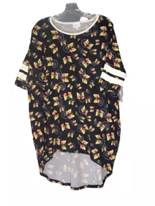 Túnica para mujer LulaRoe Irma pequeña multicolor estampado mariposa dobladillo alto bajo - Imagen 1 de 7