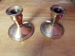 Coppercraft Guild 2 Copper Candle Sticks Holders 4” Taunton, Mass - Picture 1 of 9