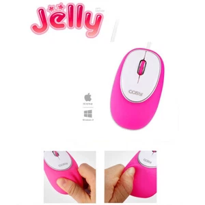 COSY Jelly Silicone Wired Mouse Pink Optical Sensor 1000DPI Cushion Advanced USB - Picture 1 of 4