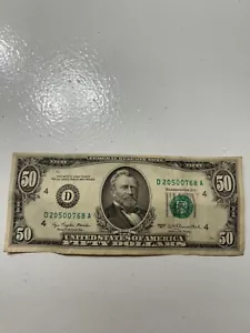 Series 1977 $50 Fifty Dollar Bill Vintage Hard to Find - Picture 1 of 2