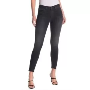 Pantalones de mezclilla negros Joe's ajustados al tobillo impecables Cambridge con dobladillo crudo 28 - Imagen 1 de 8