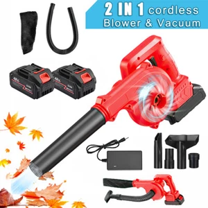 Portable Electric Cordless Leaf Blower Handheld Electric Leaf Blower w/Batteries - Picture 1 of 21