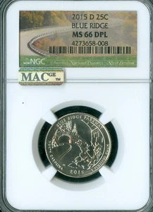 2015 S BLUE RIDGE QUARTER NGC MS66 DPL MAC SPOTLESS POP 4 RARE . - Picture 1 of 2