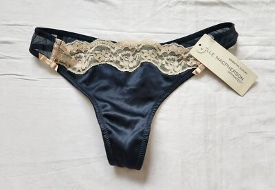 Elle Macpherson Intimates Fly Butterfly Fly Jet Dark Green Thong Size S - Image 1 of 4