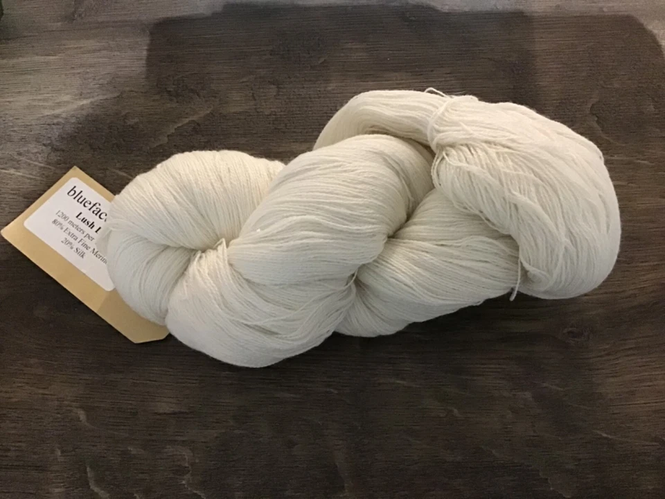 100g Bluefaced Leicester Lush Lace, undyed, new, Merino/ Silk, 1200m,FREE UK P&P - Image 1 of 3