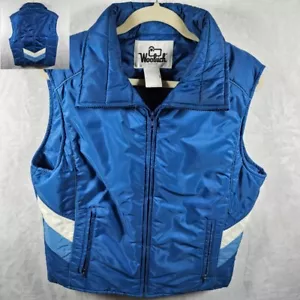 Vintage70's Woolrich Down Puffer Vest Men's Small Blue USA Full Zip Retro - Picture 1 of 11