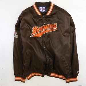 Chaqueta Bomber Atlética Satén Logo Cleveland Browns De Colección Talla 2XL NFL - Imagen 1 de 12