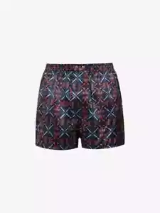 HERREN KLASSISCHE PASSFORM Brindisi geometrischer Druck Mittelsteiger Seidenboxer - Bild 1 von 4